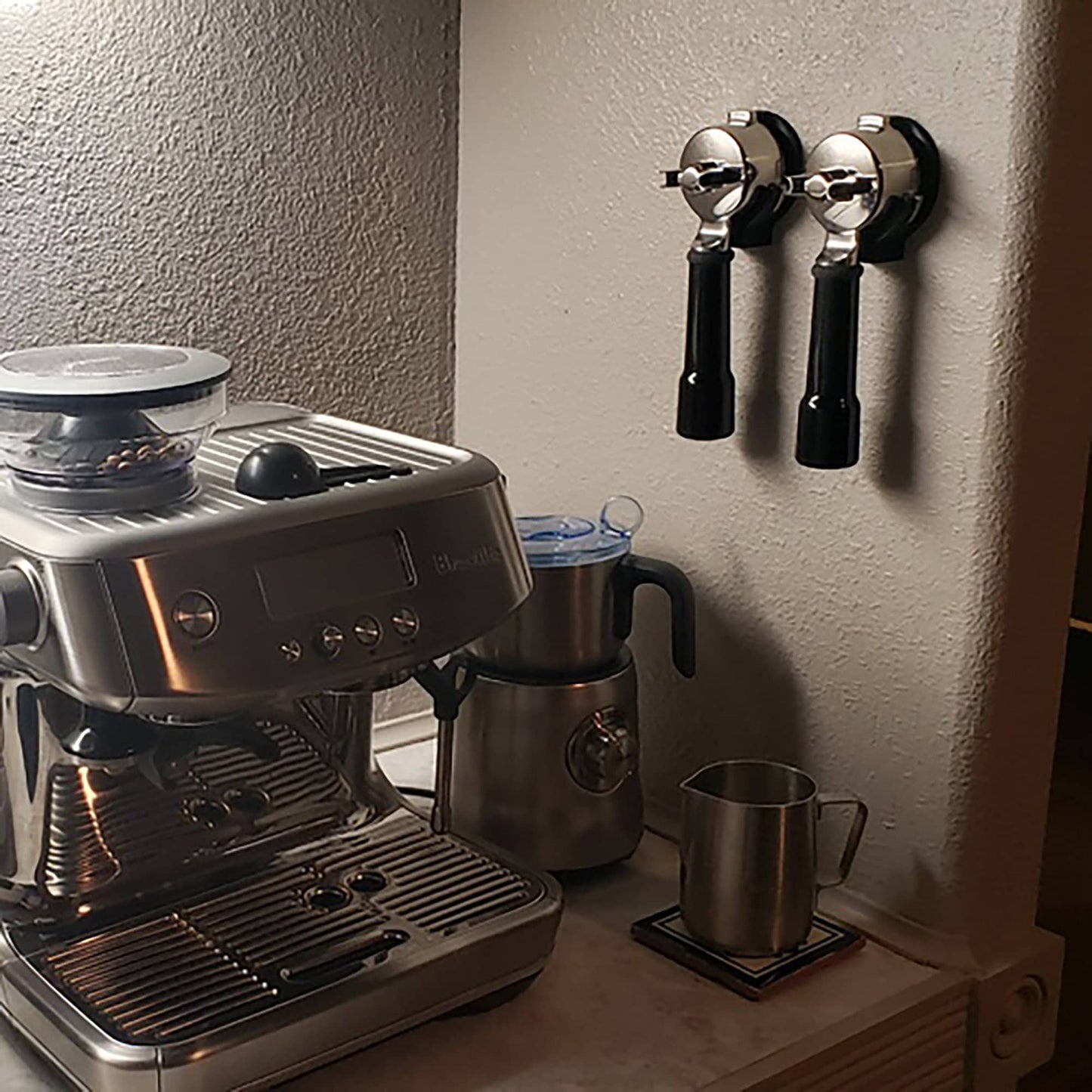 a coffee maker sitting on top of a counter