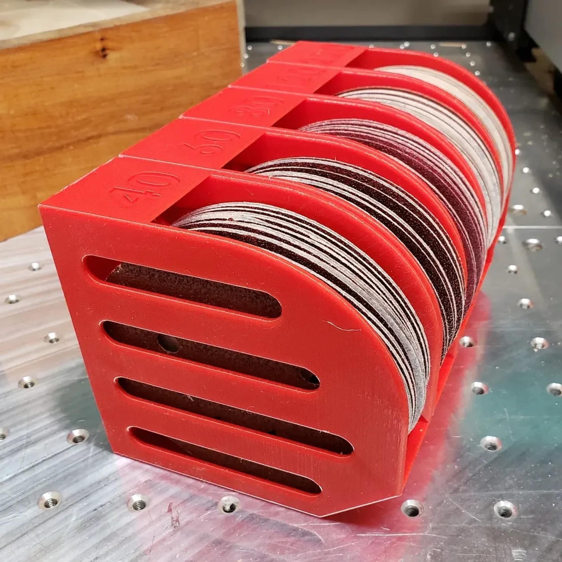 5 Inch Sanding Disk Organizer for Garage and Workshop