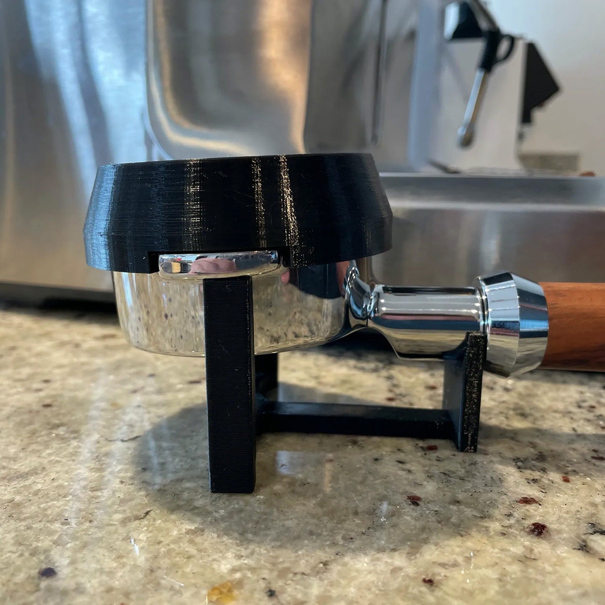 a close up of a metal object on a counter