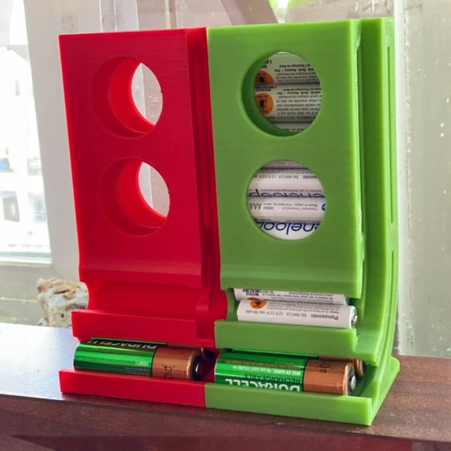 Battery Dispenser Desktop Organizer for AA and AAA Batteries