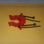 Cane holder clip attaching a walking cane to a walker or wheelchair frame, view 4