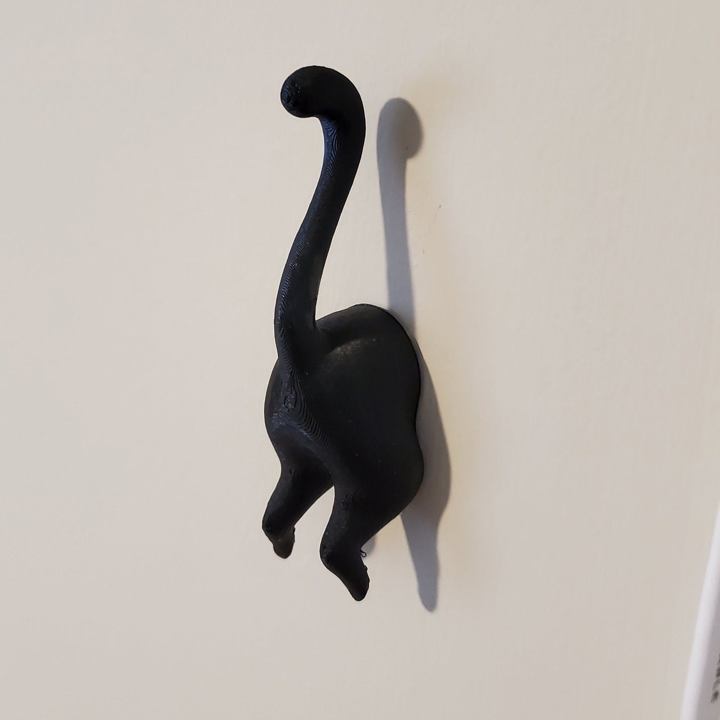 a black cat is hanging on the wall