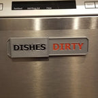 Clean dirty dishwasher sign with sliding indicator, view 3