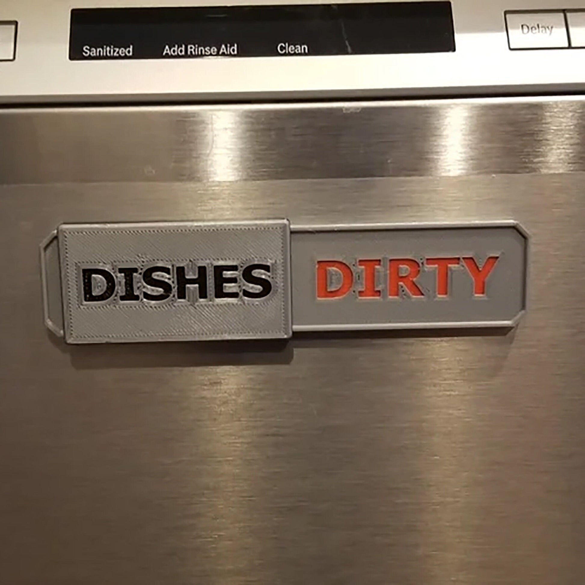 a stainless steel dishwasher with the words dishes dirty on it