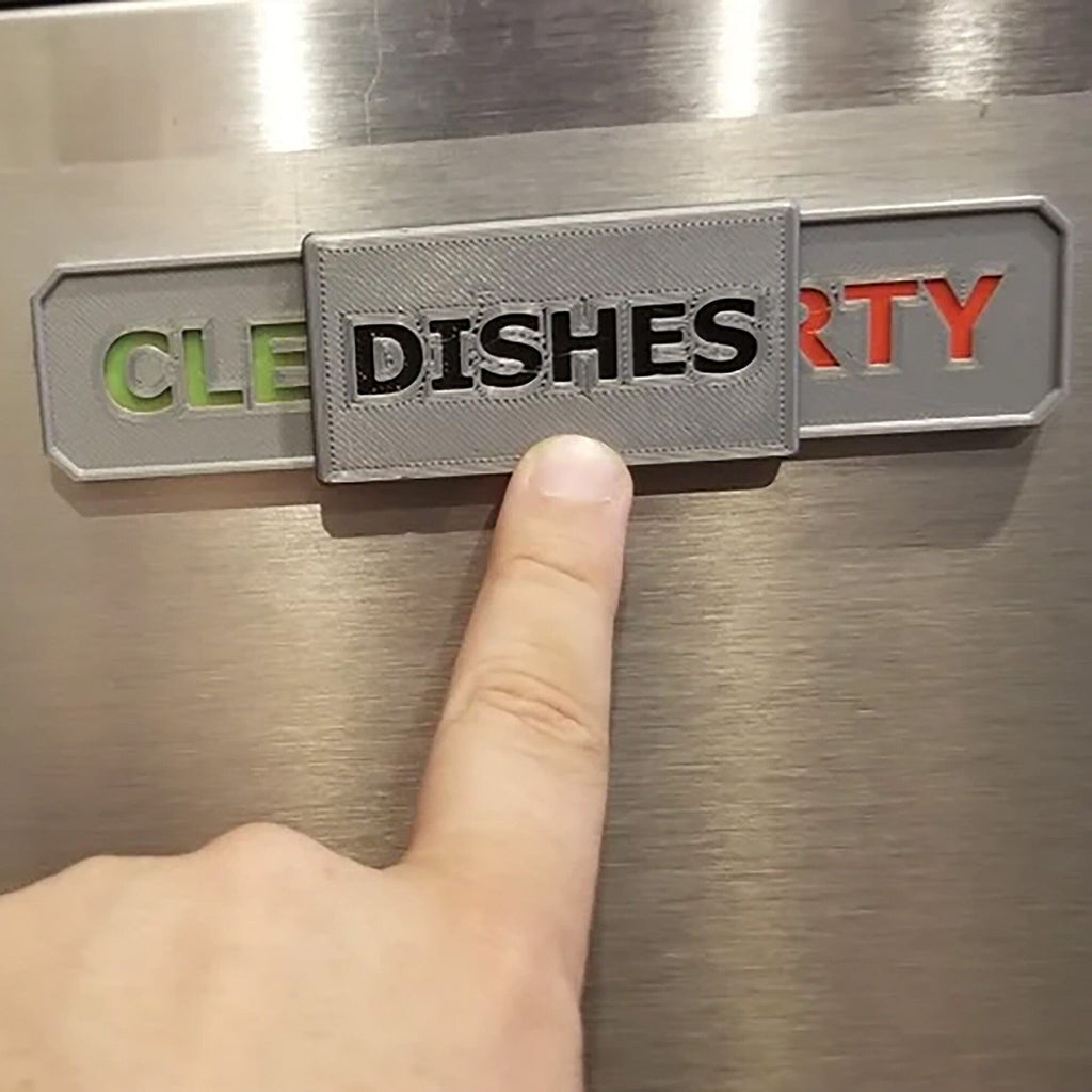 Clean dirty dishwasher sign with sliding indicator, view 4