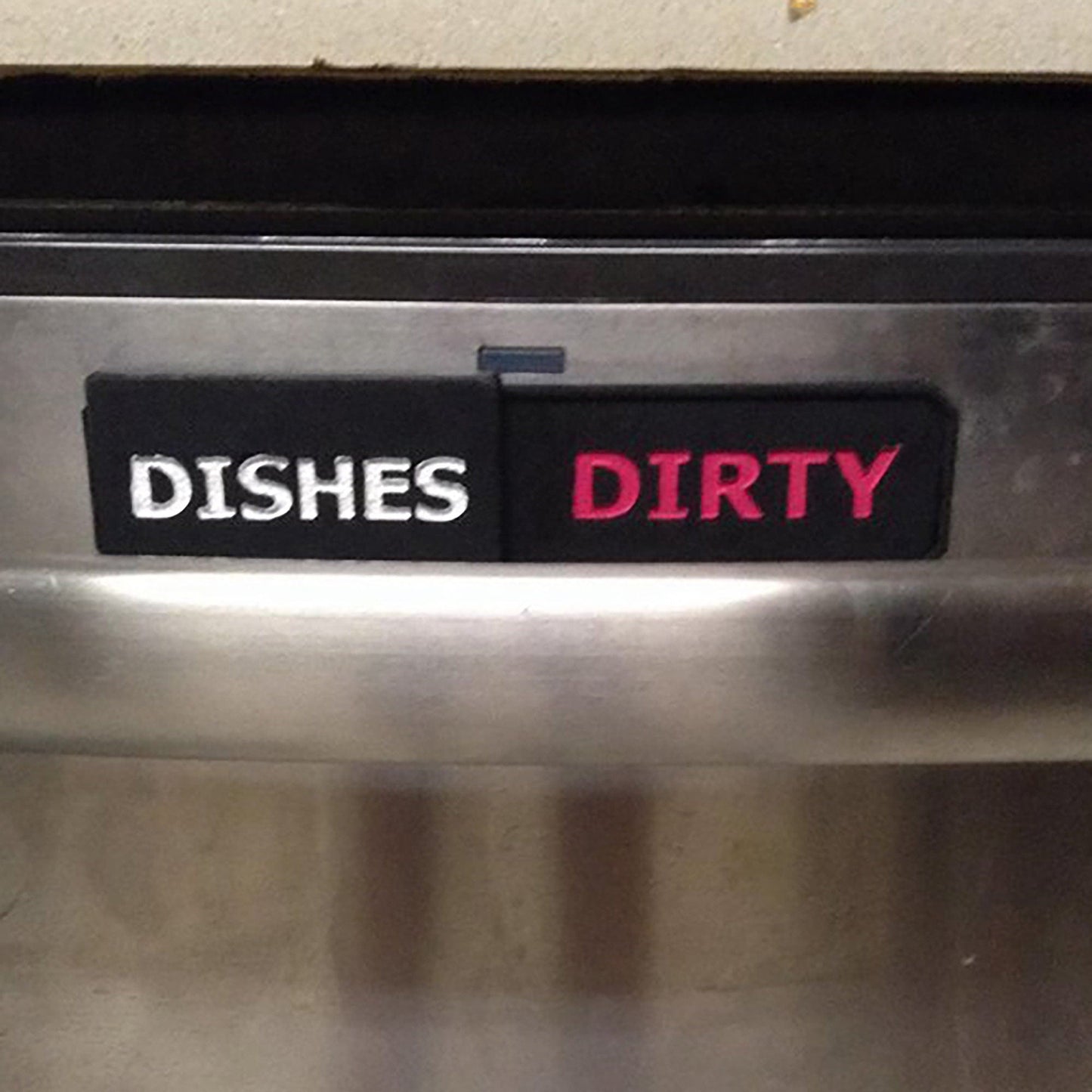 a stainless steel dishwasher with the words dishes dirty on it