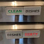 Clean dirty dishwasher sign with sliding indicator