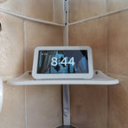 Corner wall shelf holding an Echo Show 5 smart display at a viewing angle
