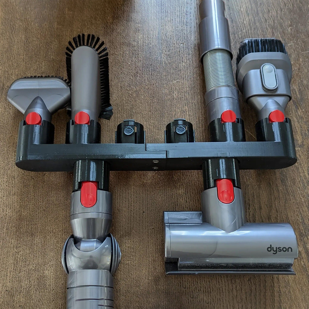Wall mount attachment holder for Dyson V7 and V10 vacuum tools and extension wand