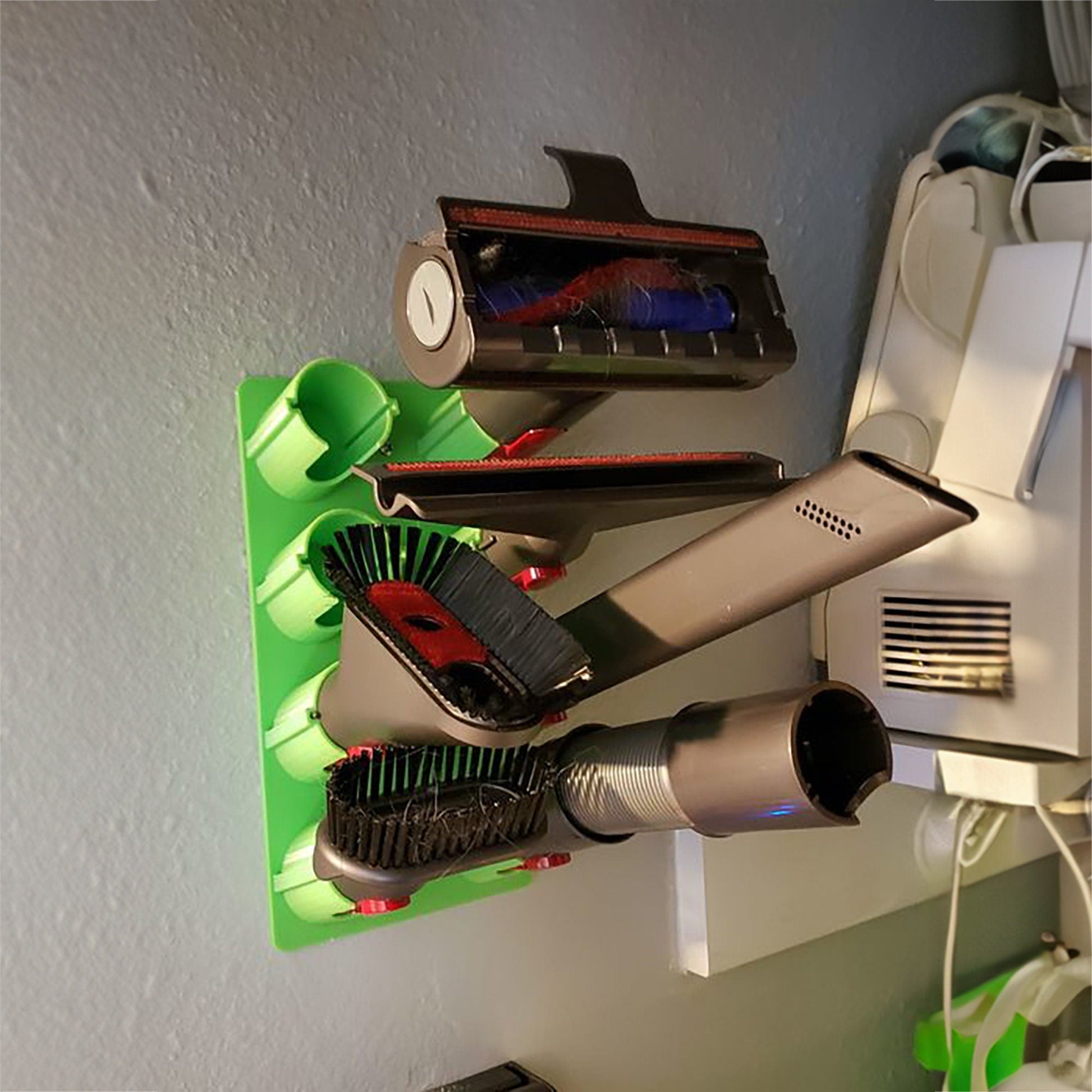 a hair dryer and a hairdryer on a wall