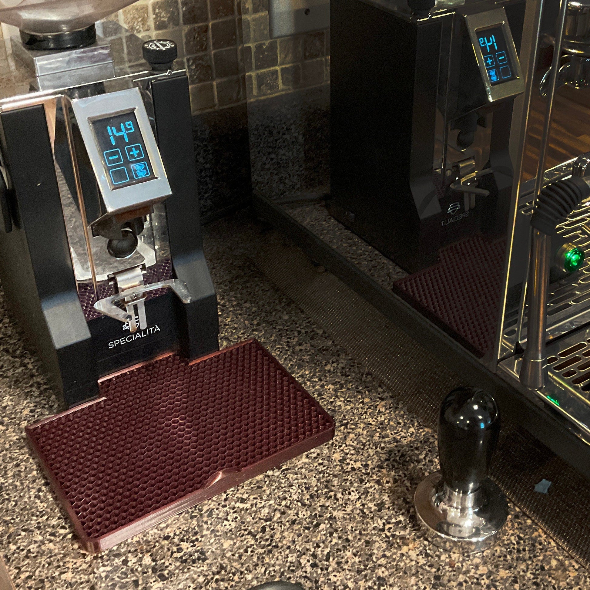 a coffee machine sitting on top of a counter