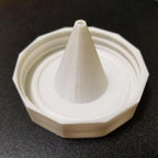 Fruit fly trap lid with inverted cone on a mason jar, view 2