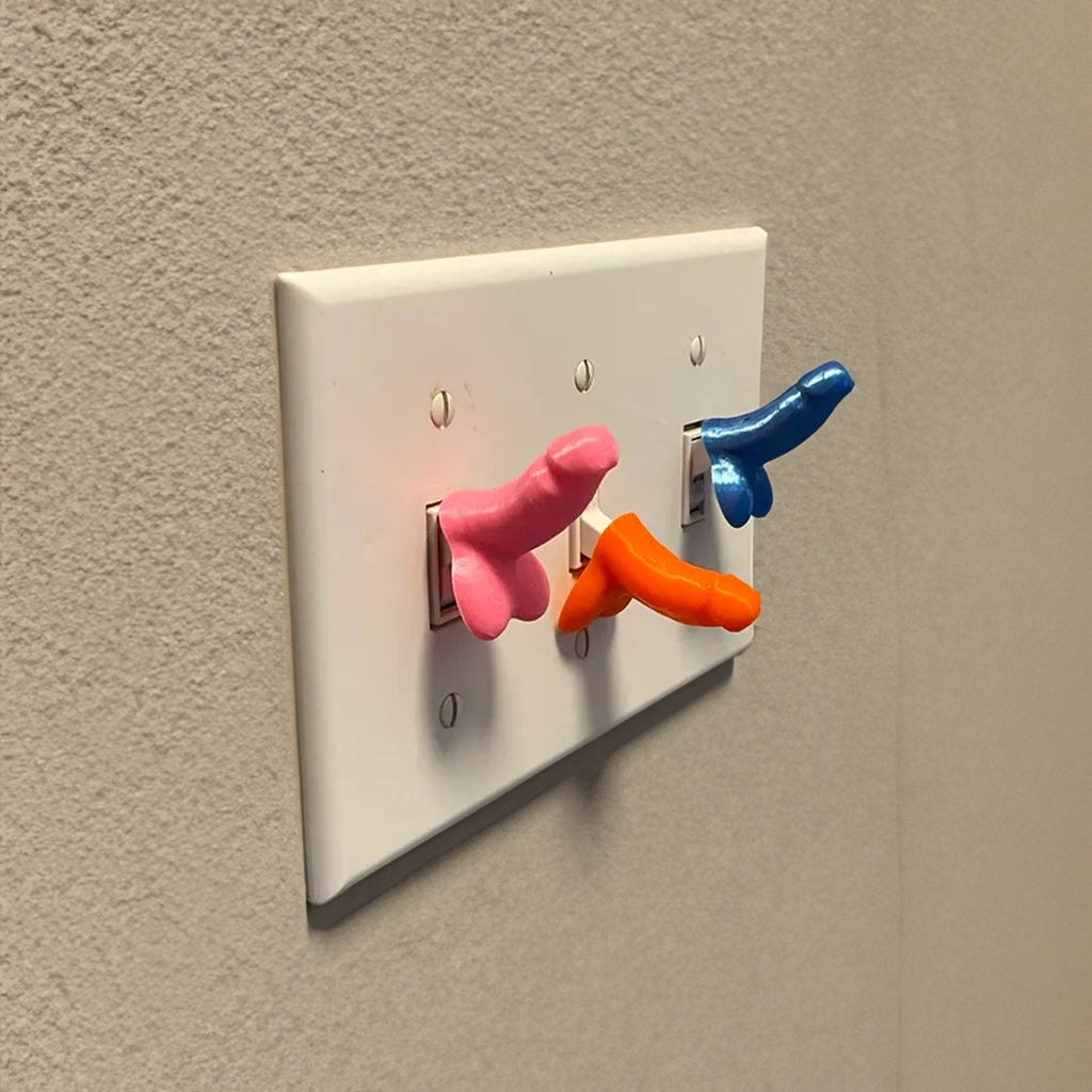 Novelty adult gag toggle caps for standard 15A and 20A light switches, view 2