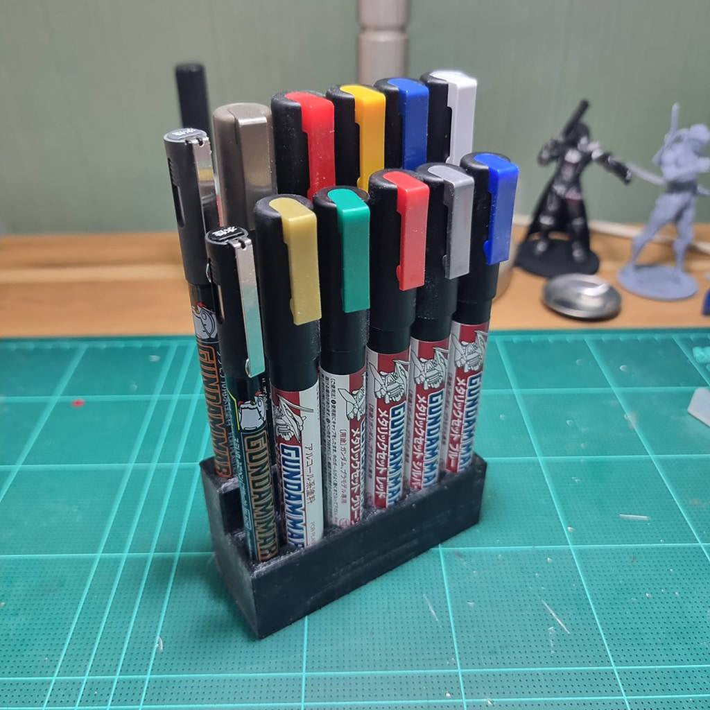 Two-tier marker holder stand for Gundam Markers, panel liners and model building tools
