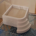 Personalized hamster sand bath box with steps and an embossed name