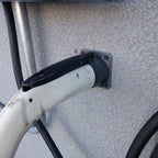 Wall mounted J1772 plug holder for Nissan Leaf and Tesla EV charging connectors, view 4