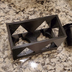 Pod filling stand holding two Keurig My K-Cup reusable filters upright, view 3