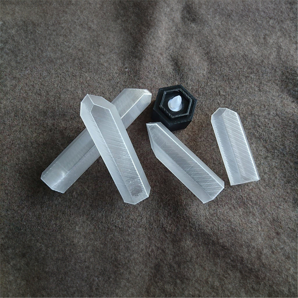 Light up power crystal prop replica on a base for Stargate fans, view 3