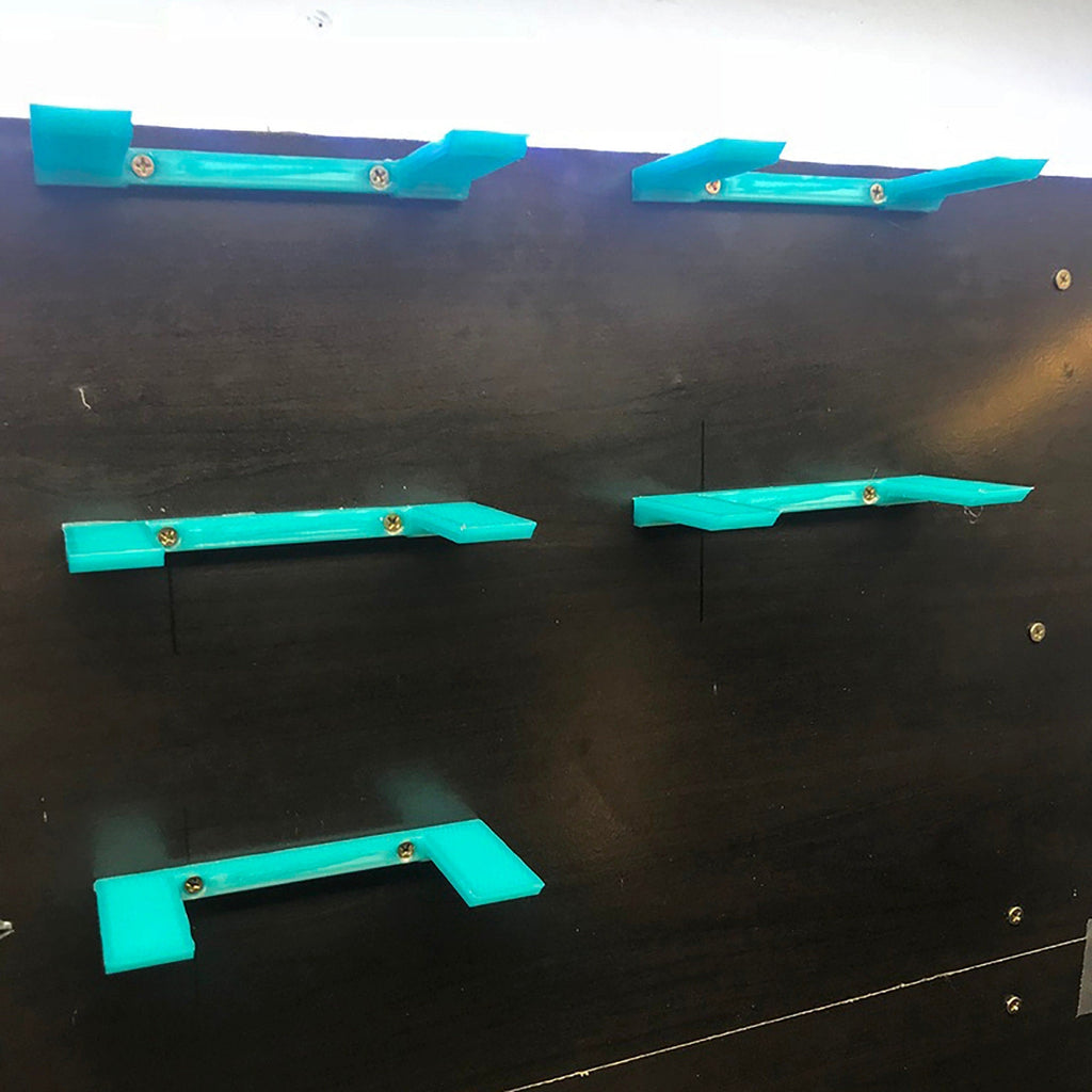 Wall case hanger for Milwaukee tool kit cases with two top slots, view 2