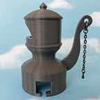 Train whistle shaped steam diverter on a Ninja Foodi pressure cooker lid, view 2