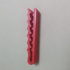 Body towel clip with ribbed jaws holding a bath towel closed at the waist, view 3