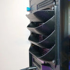 Angled PC fan deflector mounted over a 120mm or 140mm case fan