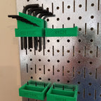 Pegboard hex key holder with Allen wrenches sorted by size