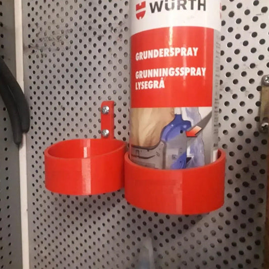 Pegboard Spray Can Holder for Organized Garage Storage