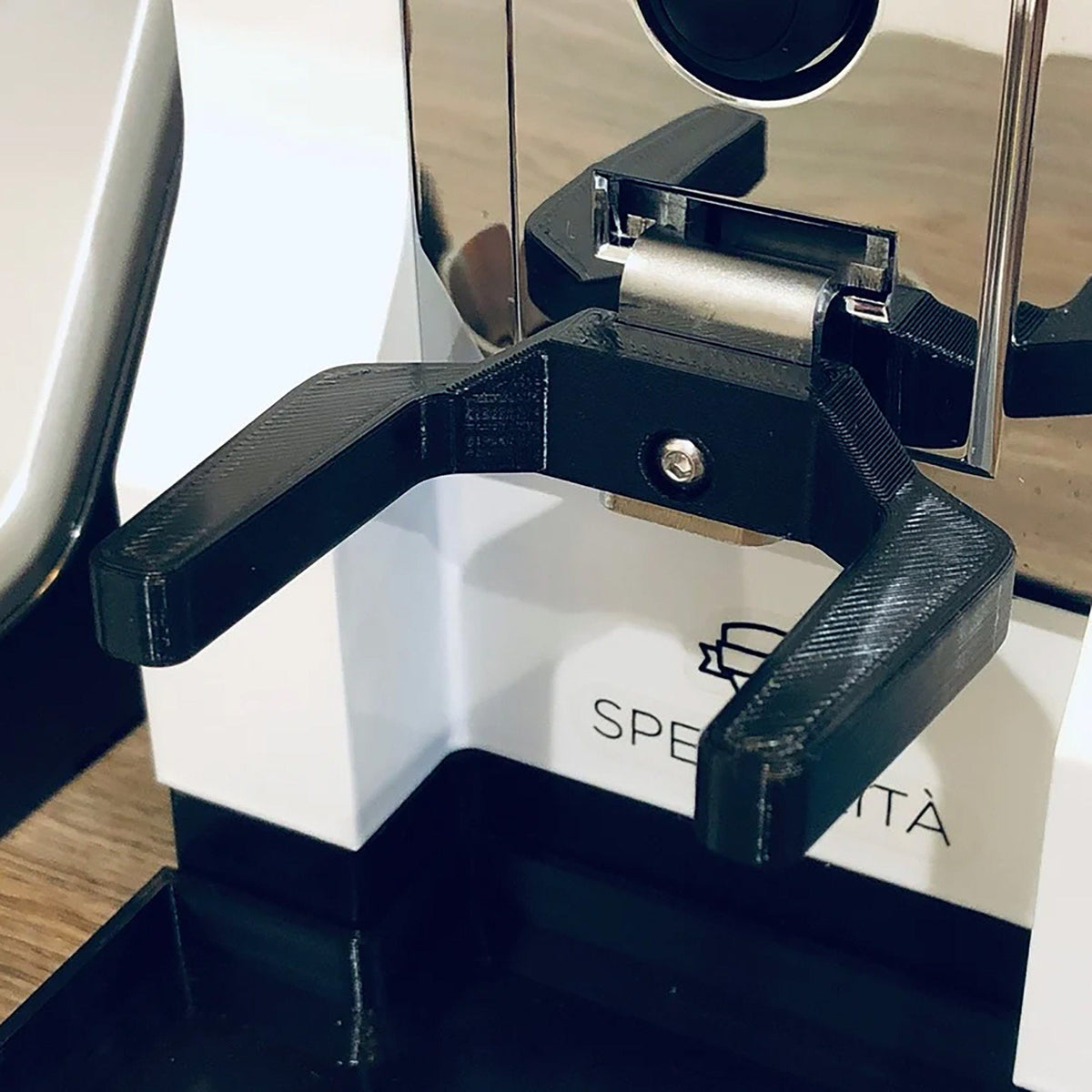 a close up of a metal object on a table