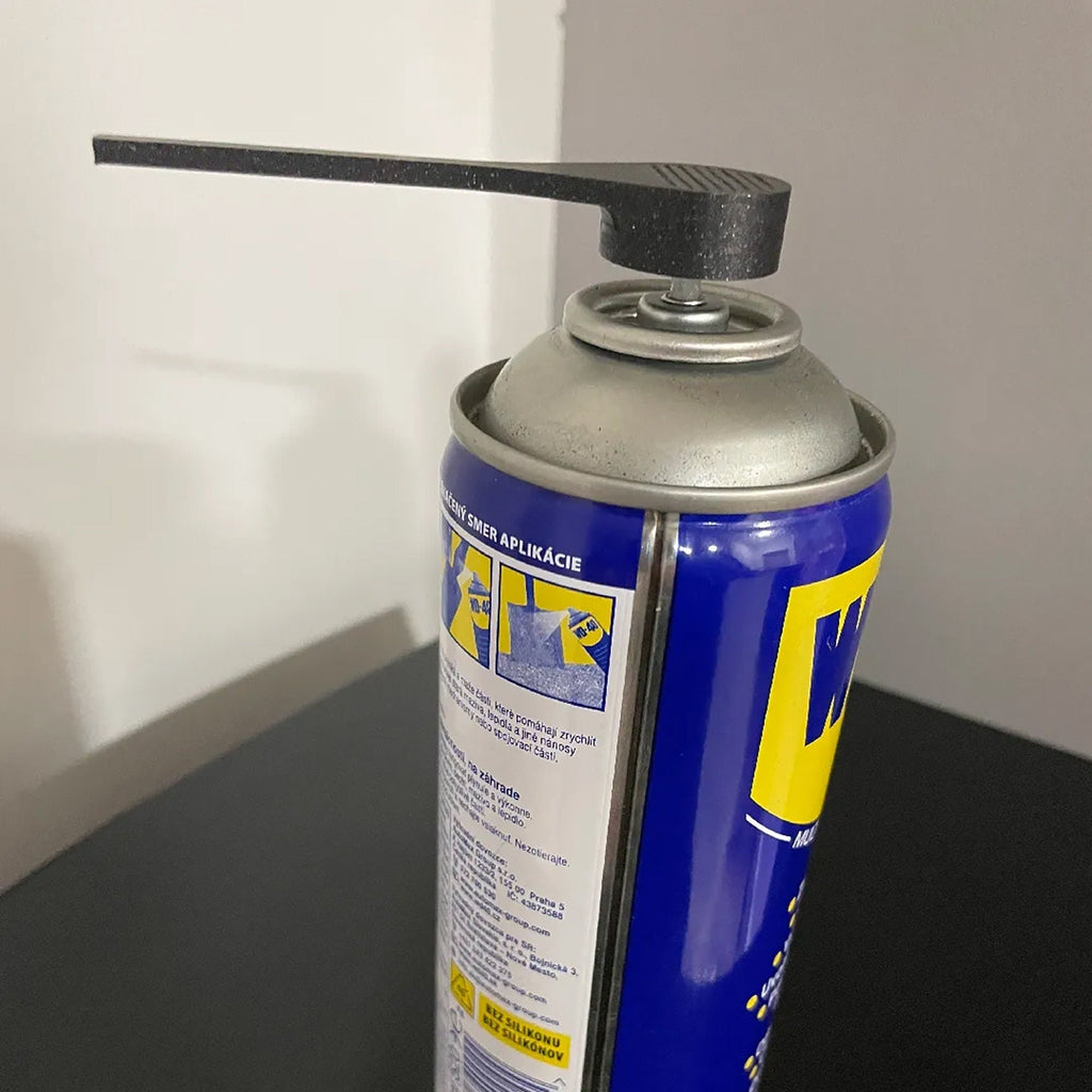 Precision spray nozzle with press lever for compressed air cans and WD-40, view 2