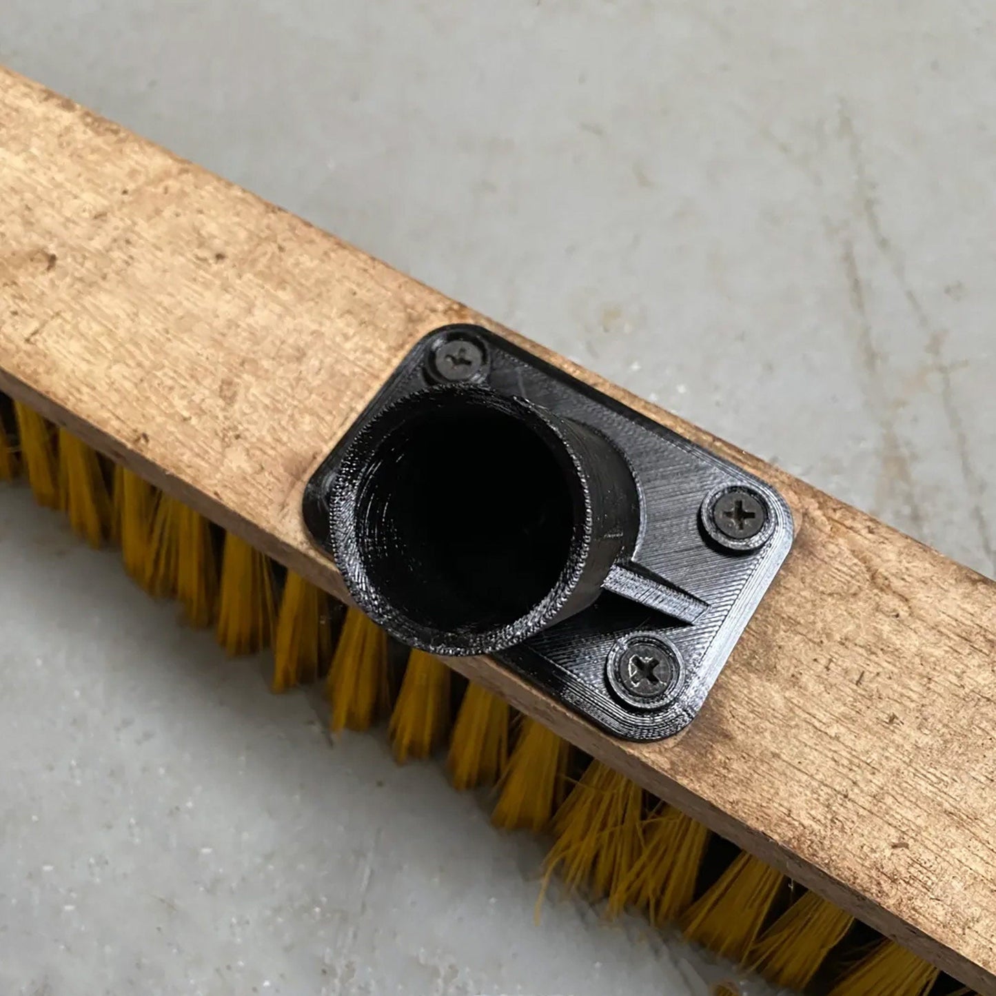 a close up of a brush on a table