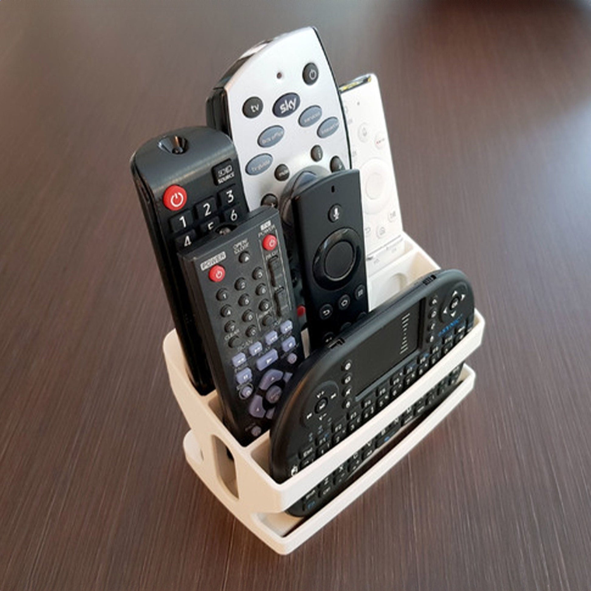 Remote Control Caddy for TV Remotes and Desk Organization