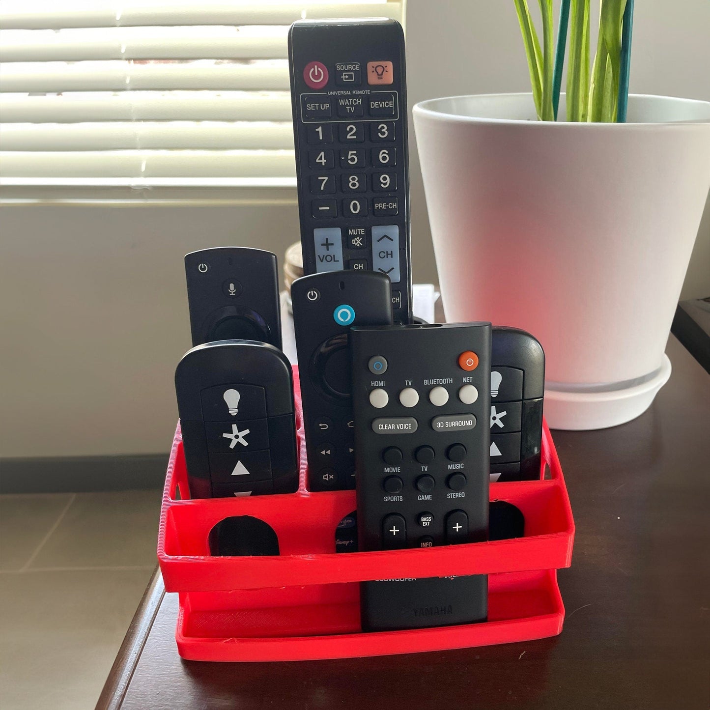 Remote Control Caddy for TV Remotes and Desk Organization