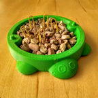 Turtle shaped desk organizer bin with a removable shell lid, view 3