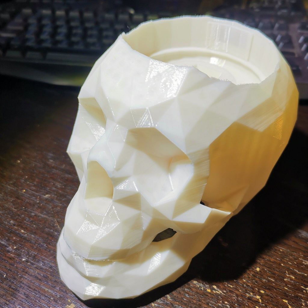 Low-poly geometric skull stand for Amazon Echo Dot 1st and 2nd gen, view 4