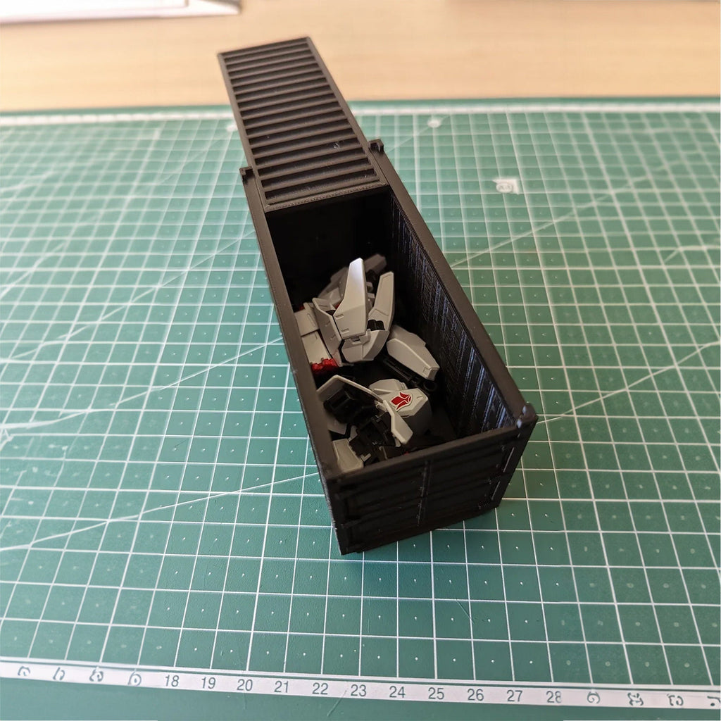Mini shipping container desk organizer with sliding lid, view 4