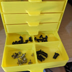 Small parts organizer cabinet with five pull-out drawer trays, view 4