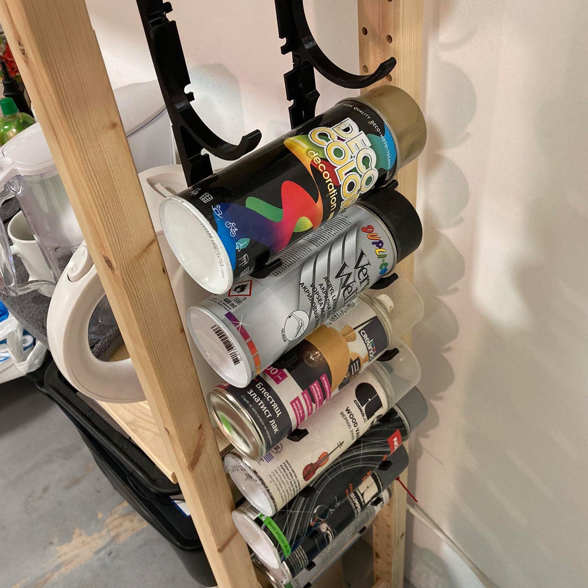 Spray Can Wall Storage System for Organized Garage