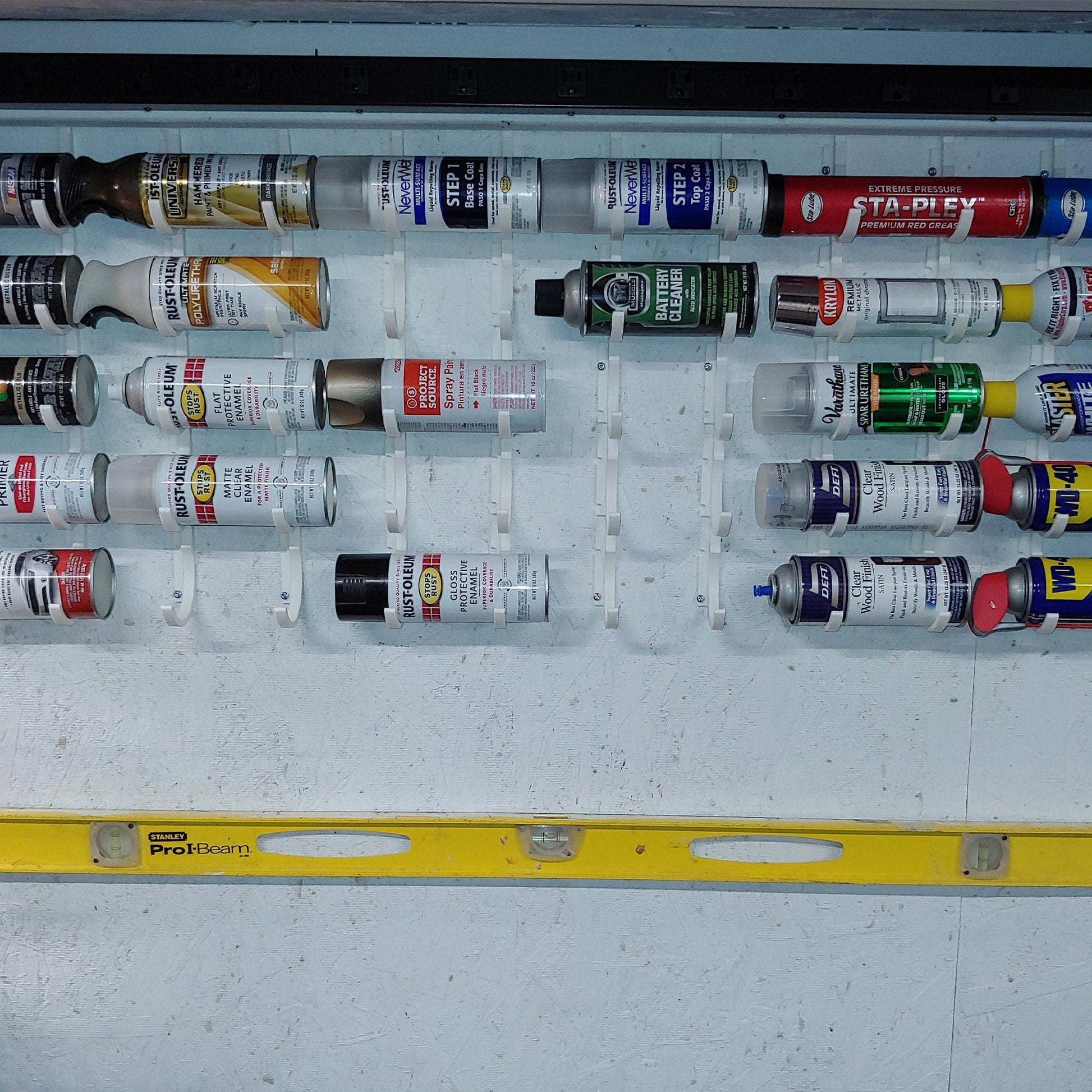 Spray Can Wall Storage System for Organized Garage