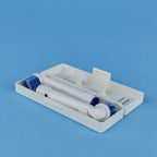 Hinged vented travel case holding six Oral-B replacement brush heads, view 3