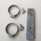 Wall mount holder with two adjustable ring cradles for stick vacuum attachments, view 3