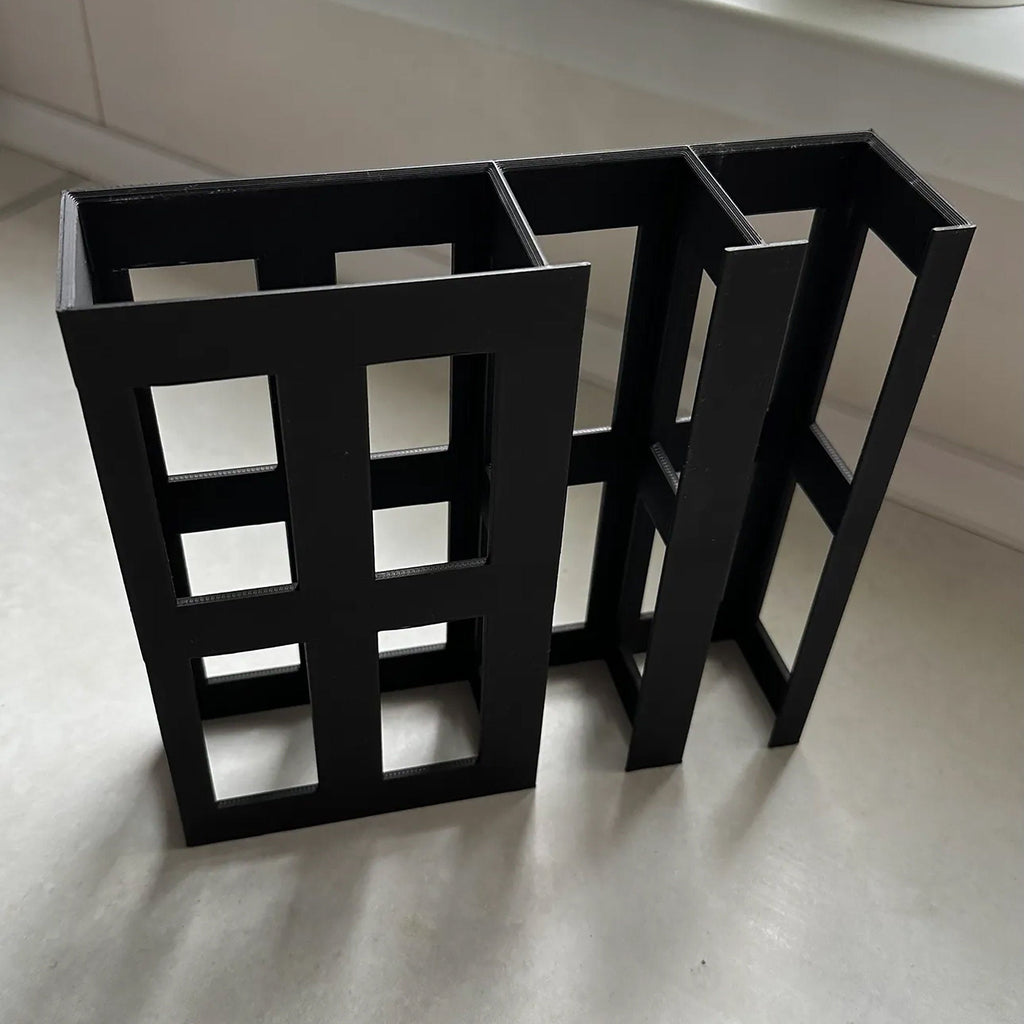 Cabinet mount organizer holding foil, cling film and parchment boxes upright, view 5