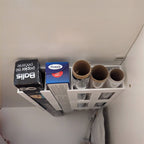 Cabinet mount organizer holding foil, cling film and parchment boxes upright, view 6