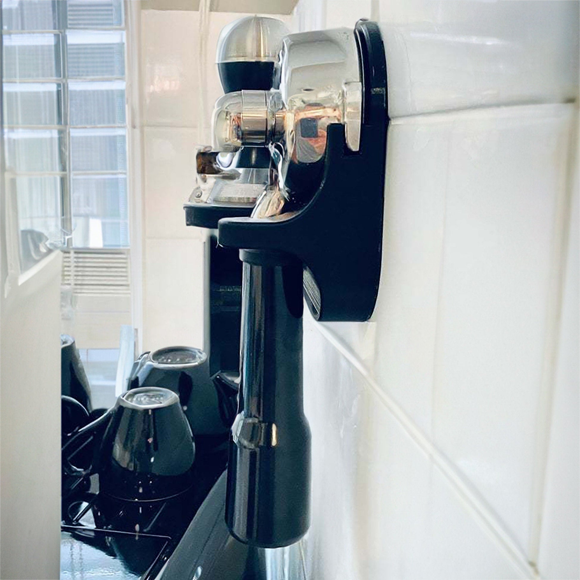 a coffee maker sitting on top of a counter