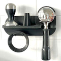Wall mount shelf for 58mm Breville and Sage portafilter, tamper and dosing funnel