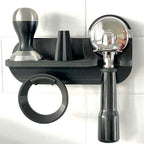 Wall mount shelf for 58mm Breville and Sage portafilter, tamper and dosing funnel