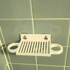 Wall mounted soap dish with two cartridge razor holders